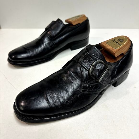 VERY GOOD VTG Alden Single Monk Strap Black Calfskin 9.5 Narrow A/C main image 4